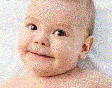 Baby Health Care Picture face of a Squinting eye baby