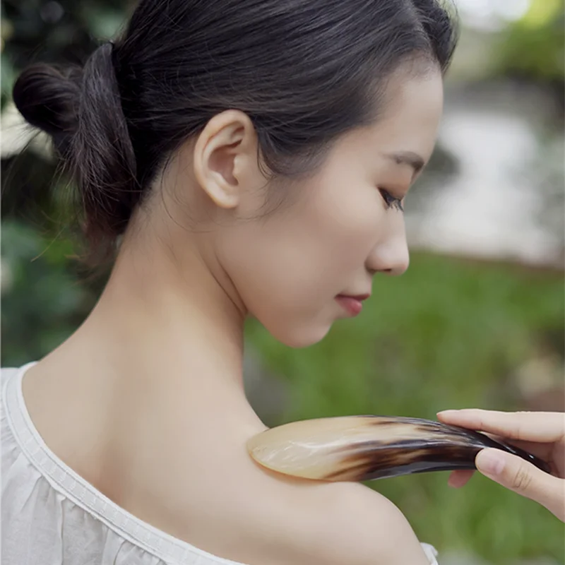 Natural Ox Horn Geisha Massager Scraping