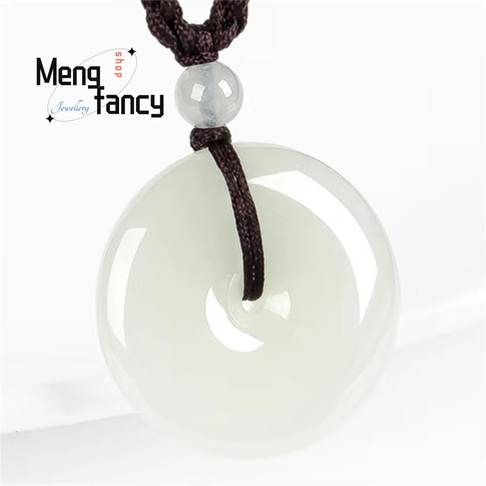 Natural White or Green Jasper Health Pendant