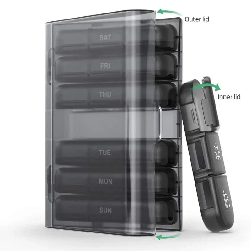 Pill Box 7 days Organizer 21 grids (1 set)