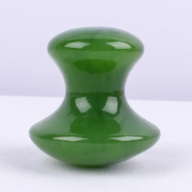 Massage Therapy Natural Rose or Green Quartz Jade Geisha Mushroom tools - Green Colour