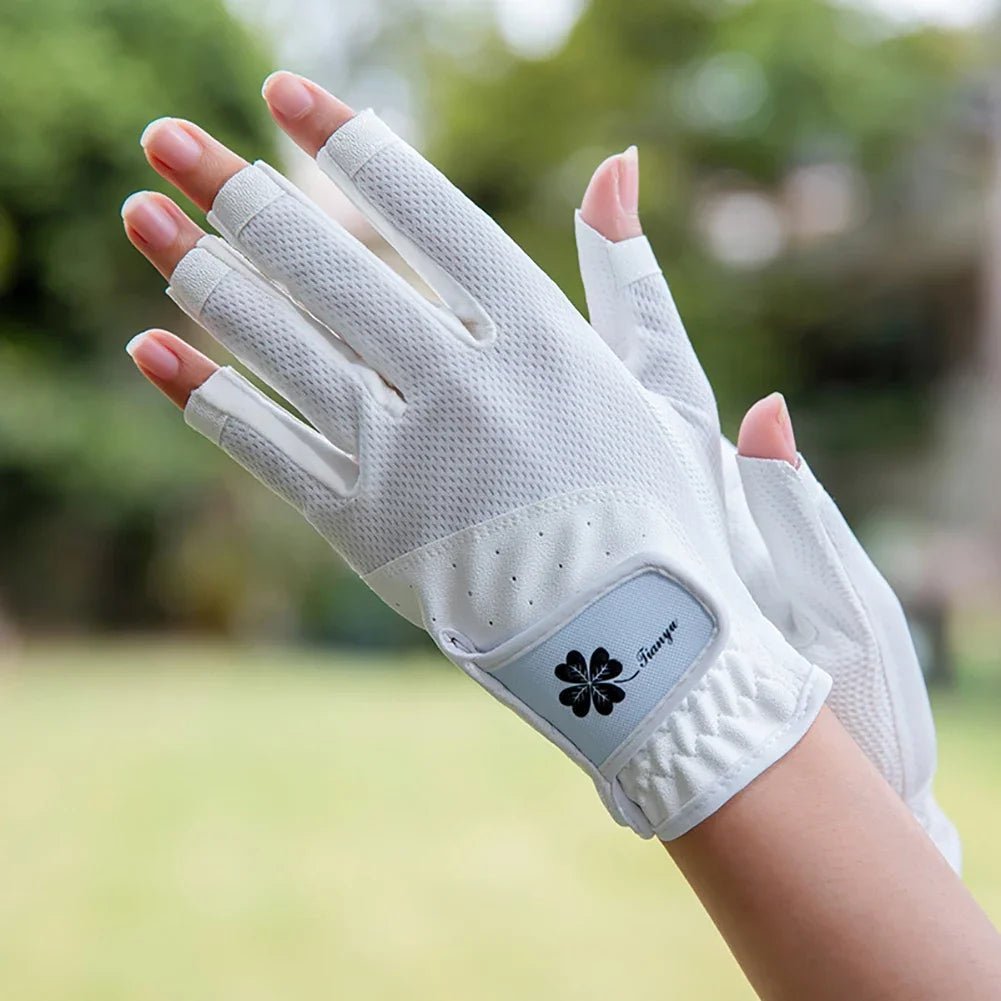 Golf Supplies Equipment Women's Golf Gloves Non-Slip Silicone Pink-Whilte Colour