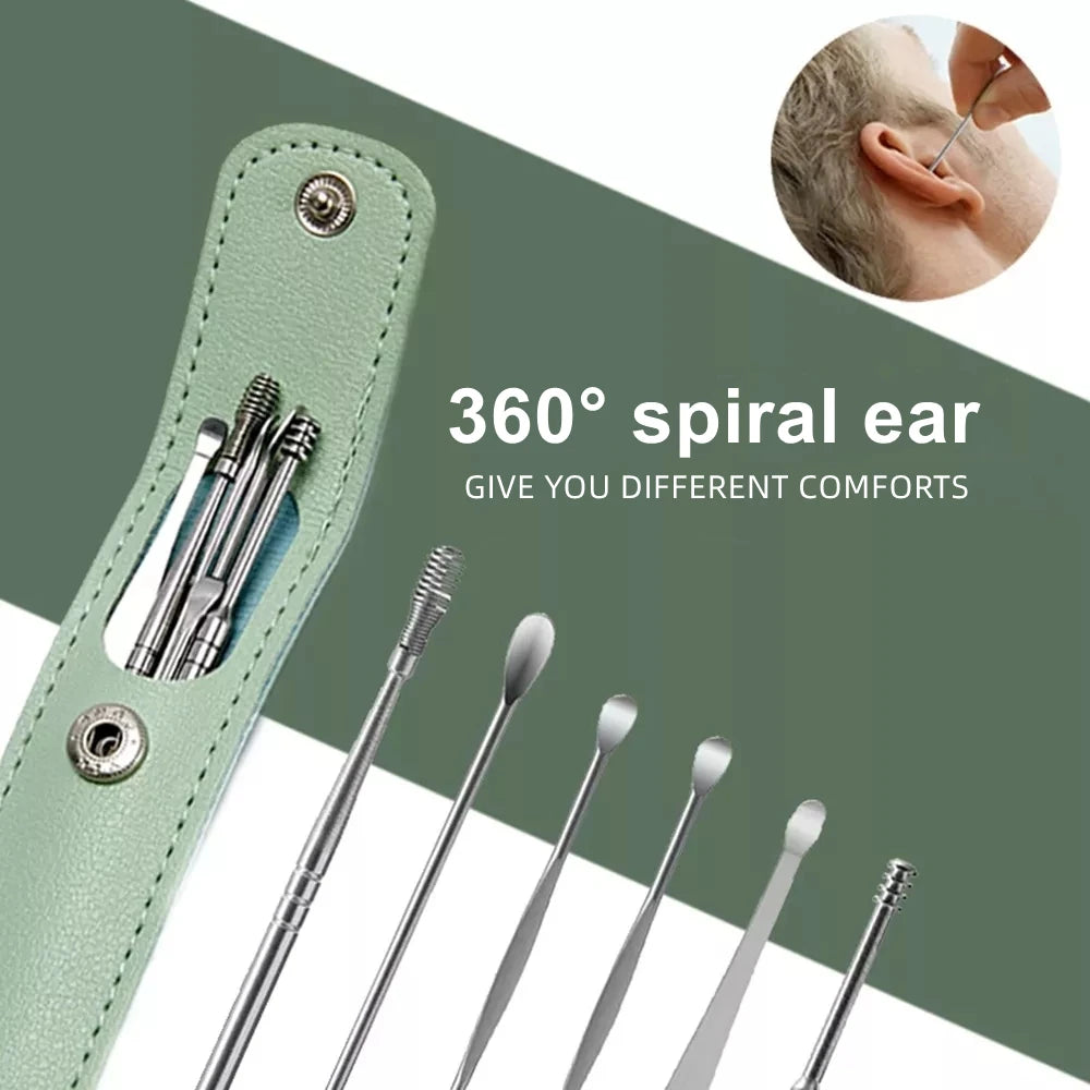 Ear cleaner Ear Wax Pickers Stainless Steel (6 Pcs/set)