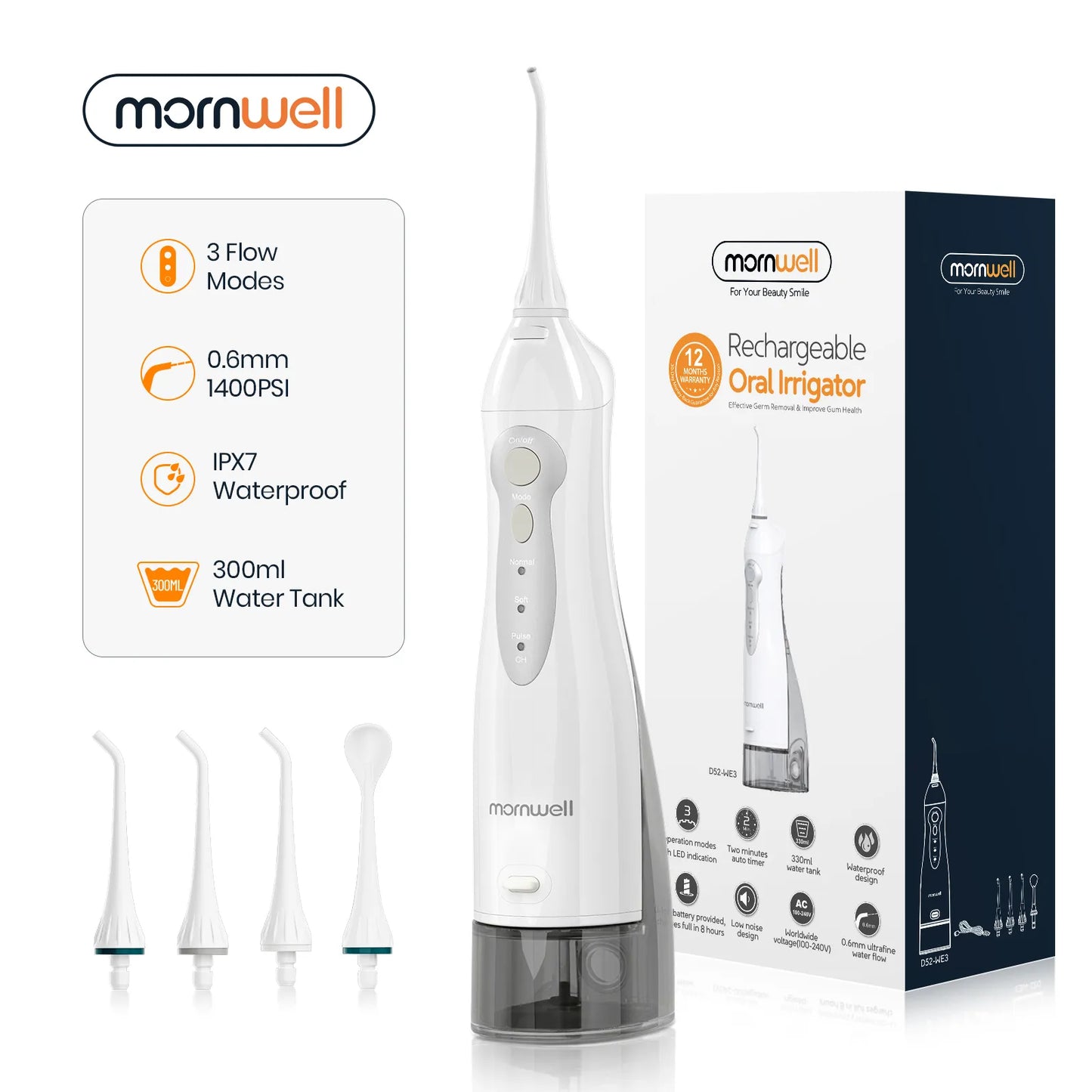 Oral Irrigator USB Rechargeable Water Flossier
