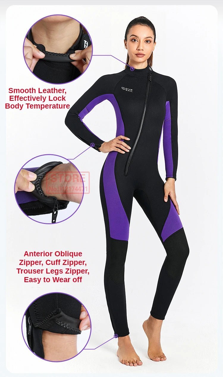 Unisex Kite Surf, Scuba Diving Wetsuit Neoprene (3 mm)