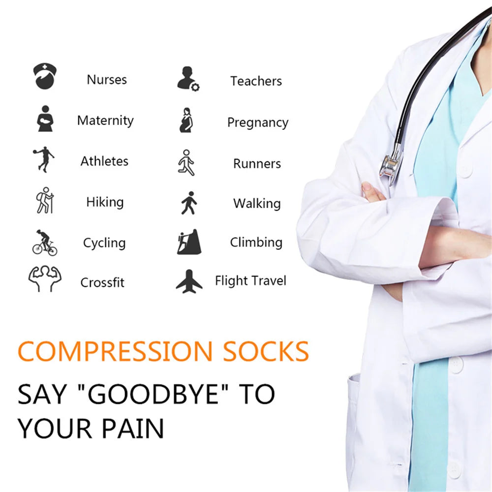 Diabetes Medical Unisex Compression Stock Knee High