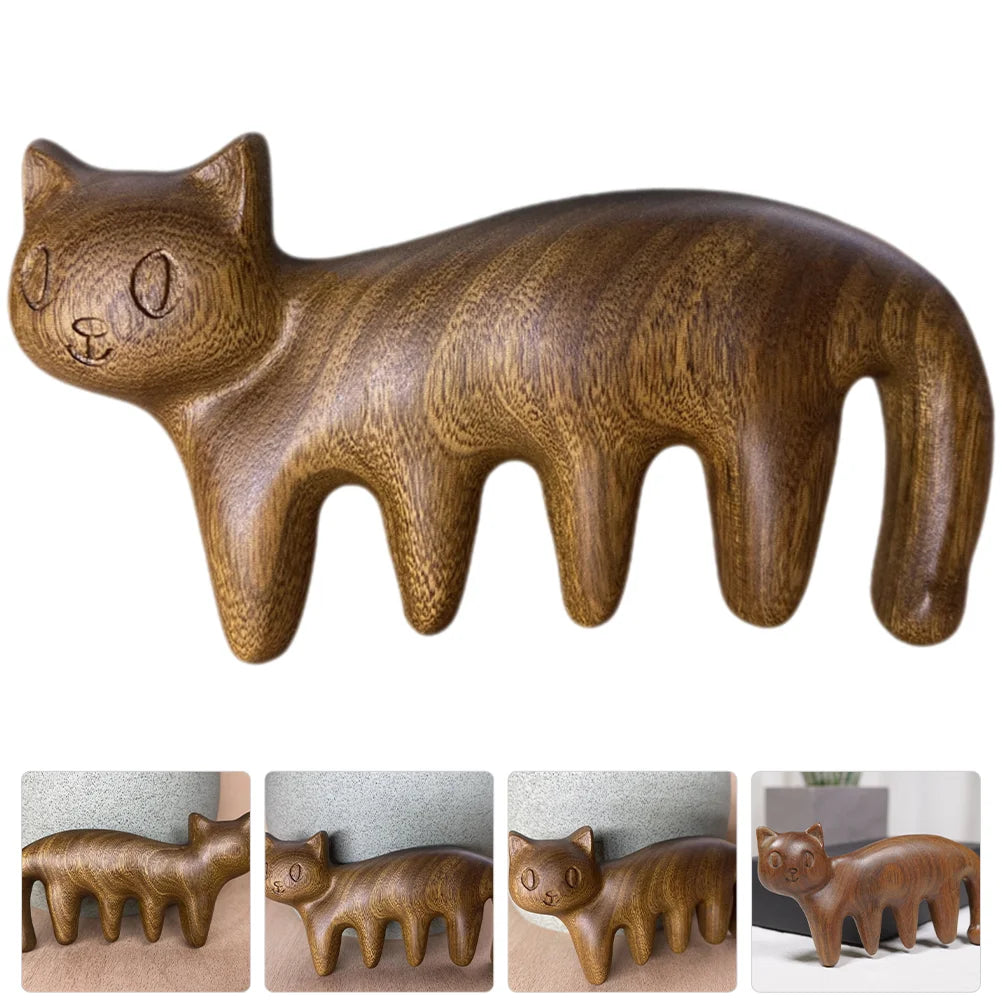 Cat Shaped Wood Comb for Geisha