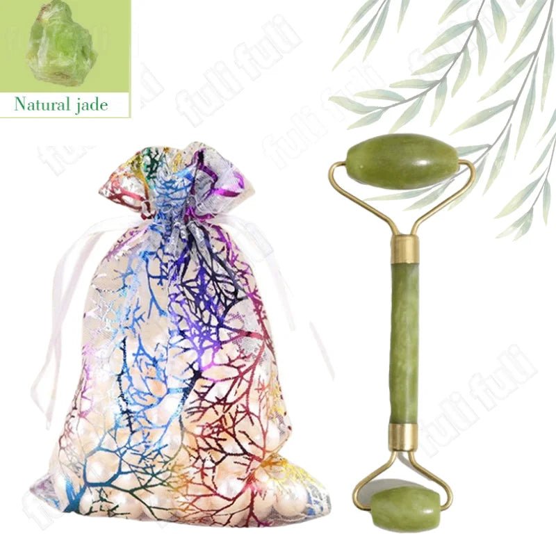 Massage Therapy Natural Rose Quartz Jade Roller Geisha Massage Tool