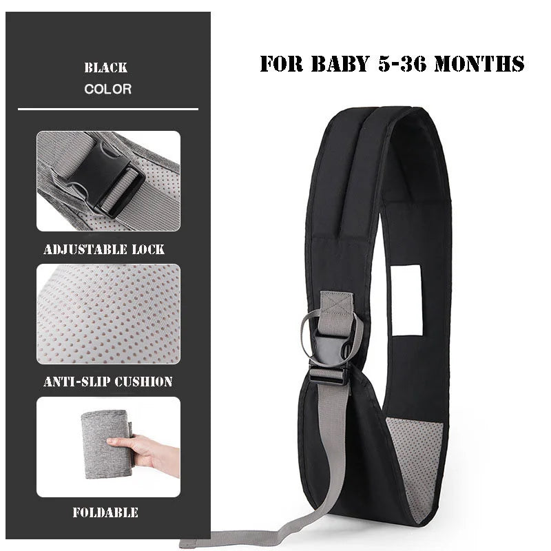 Baby care products Baby Carrier Belt Black Colour For baby 5–36 months adjustable anti-slip cushion foldable