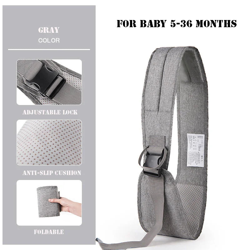 Baby care products Baby Carrier Belt Gray Colour For baby 5–36 months adjustable anti-slip cushion foldable