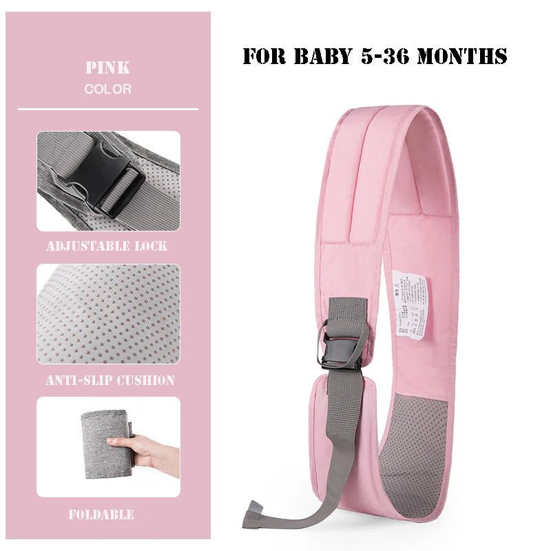 Baby care products Baby Carrier Belt Pink Colour For baby 5–36 months adjustable anti-slip cushion foldable