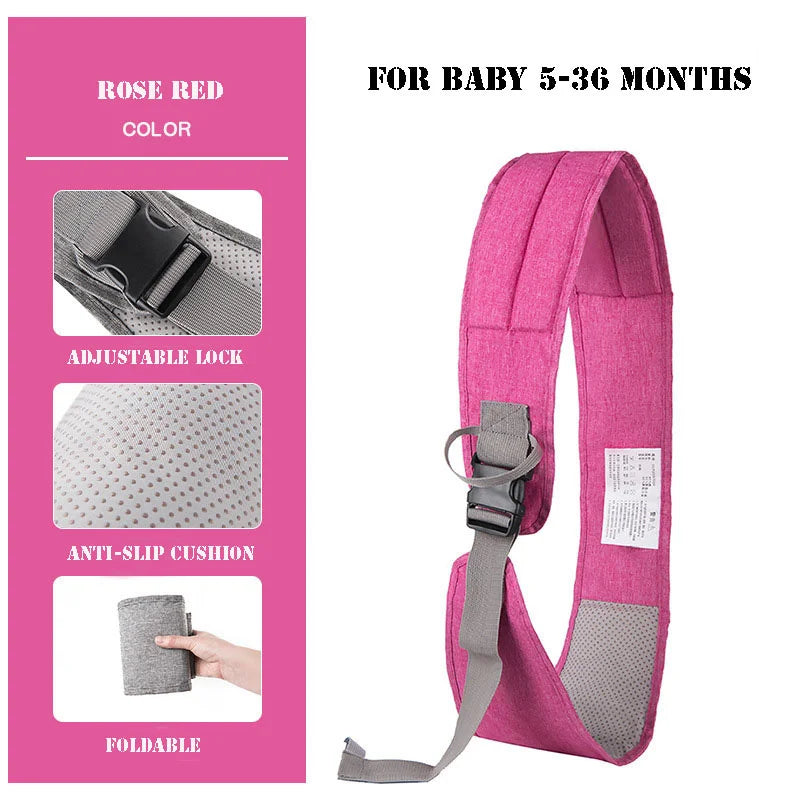 Baby care products Baby Carrier Belt Red-Rose Colour For baby 5–36 months adjustable anti-slip cushion foldable