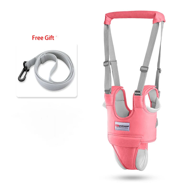 Baby health care Baby Walk Safely Belt to Avoid Fall Pink Colour baby Second Stage with stick strap shown