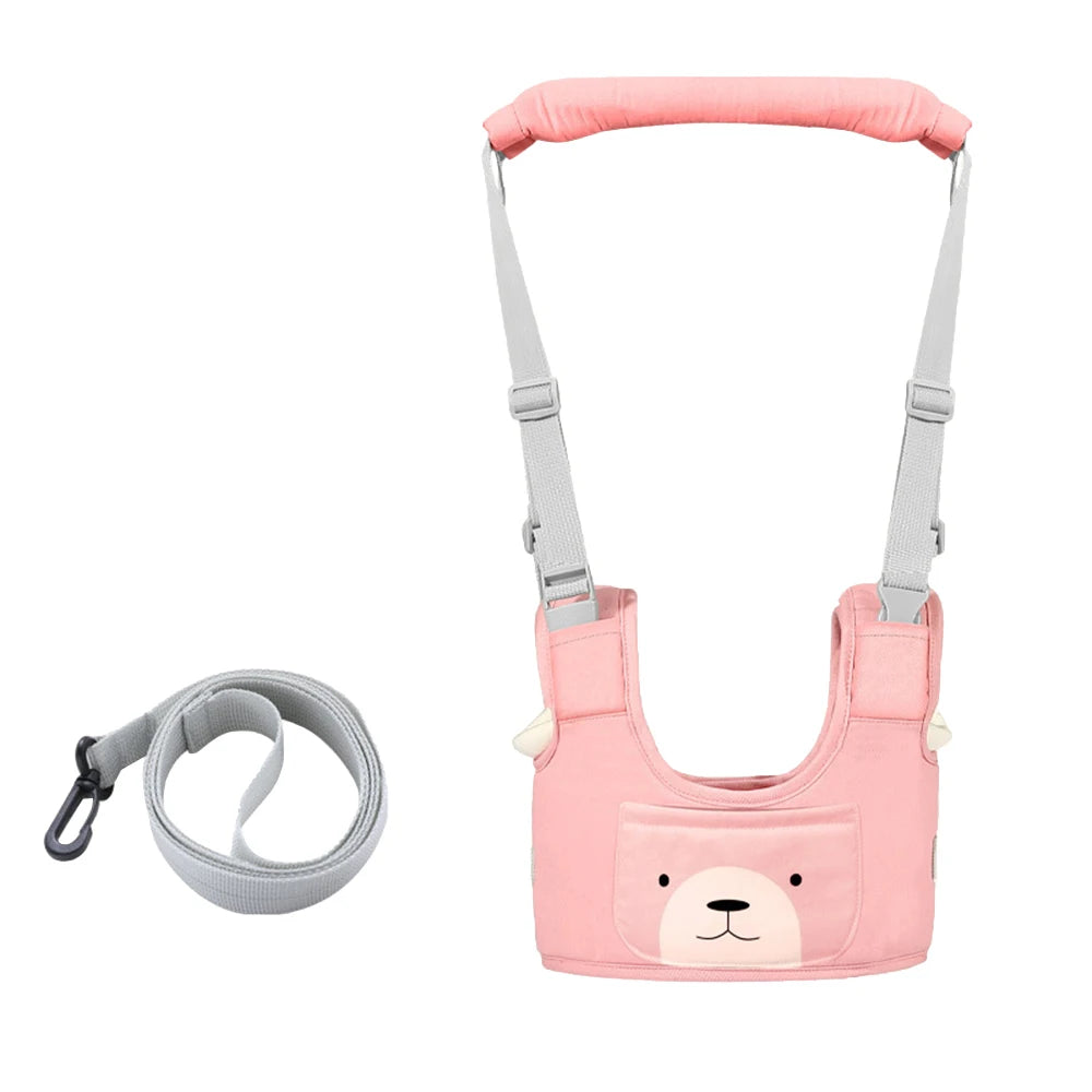 Baby health care Baby Walk Safely Belt to Avoid Fall Pink Colour baby First Stage with stick strap shown