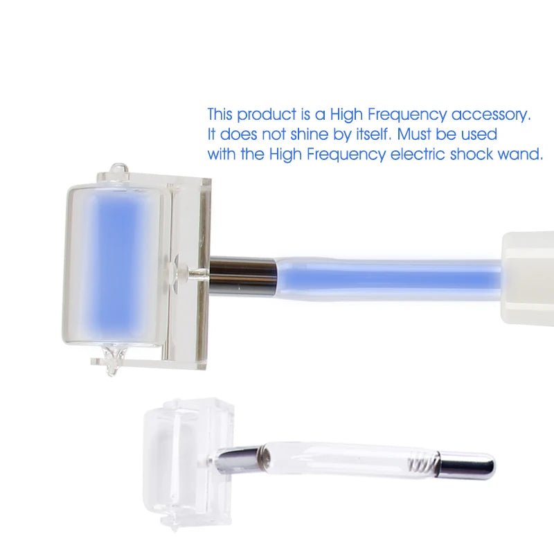 Jem Wellness Collection Facial Care Tool, Neon Argon Electrode Nozzle details of the Blue Roller Tube Picture