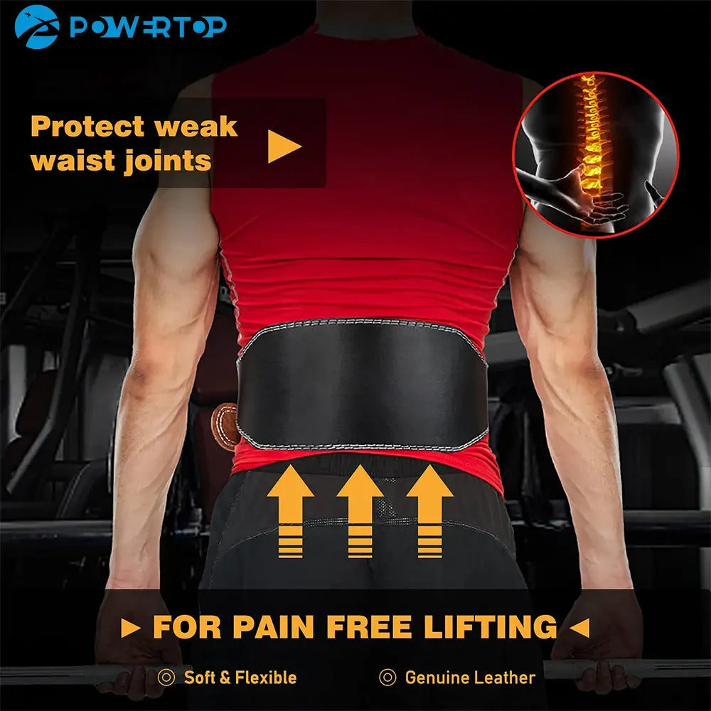 Fitness Adjustable Unisex Weightlifting Leather Waist Brace Belt Protect weak waist joints For pain Free Lifting