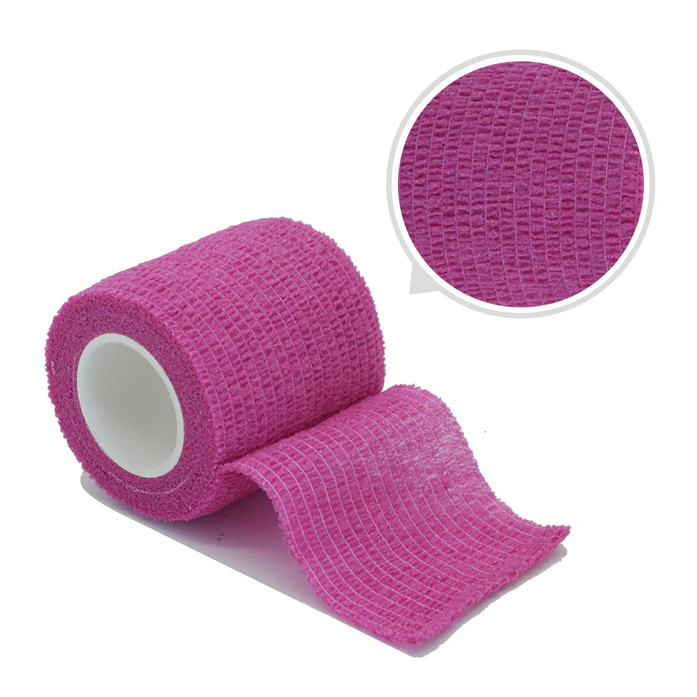Fitness Colourful Athletic Wrap Tape Self Adhesive Elastic Bandage (11 Colours) Red-Rose Colour tape offers show
