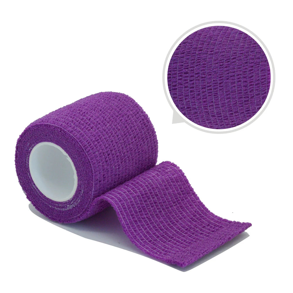 Fitness Colourful Athletic Wrap Tape Self Adhesive Elastic Bandage (11 Colours) Purple Colour tape offers show