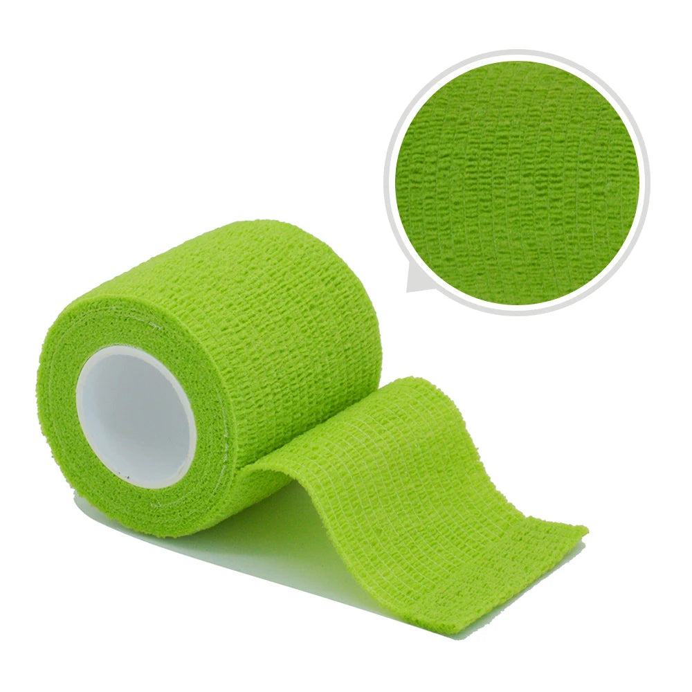 Fitness Colourful Athletic Wrap Tape Self Adhesive Elastic Bandage (11 Colours) Yellow-Green Colour tape offers show