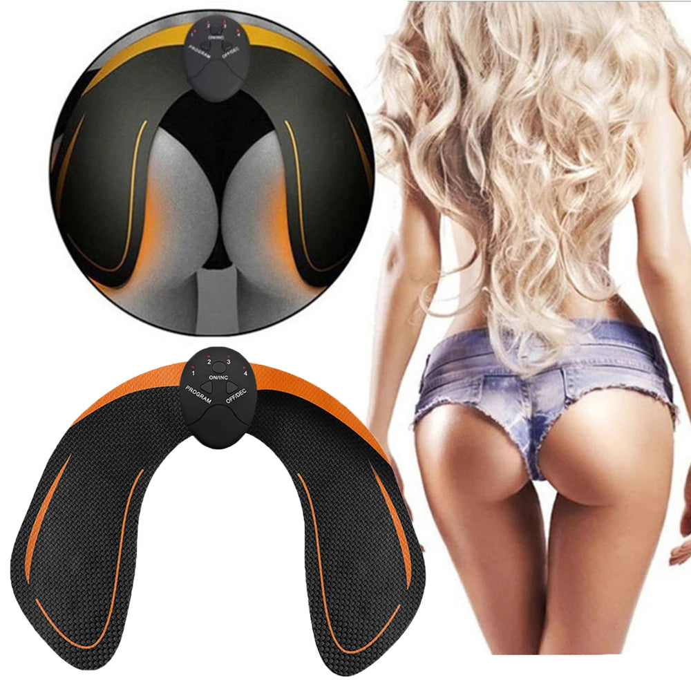 Fitness EMS Abdominal & Hips Electric Muscle Stimulator shown on the bump of a young blond lady