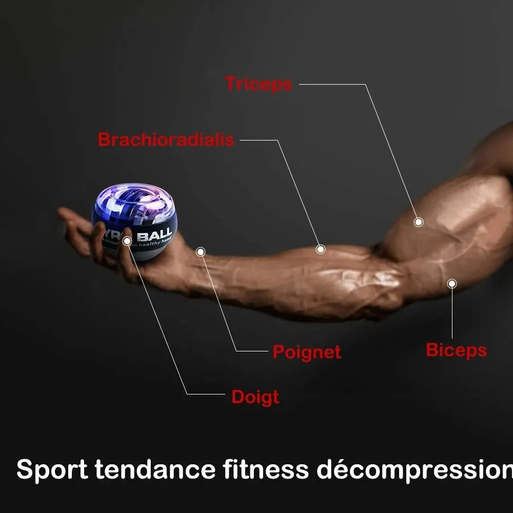 Fitness Gyroscopic Powerball Blue Muscle Trainer Blue Colour use by man right Arm for trained fingers, whist, biceps, triceps