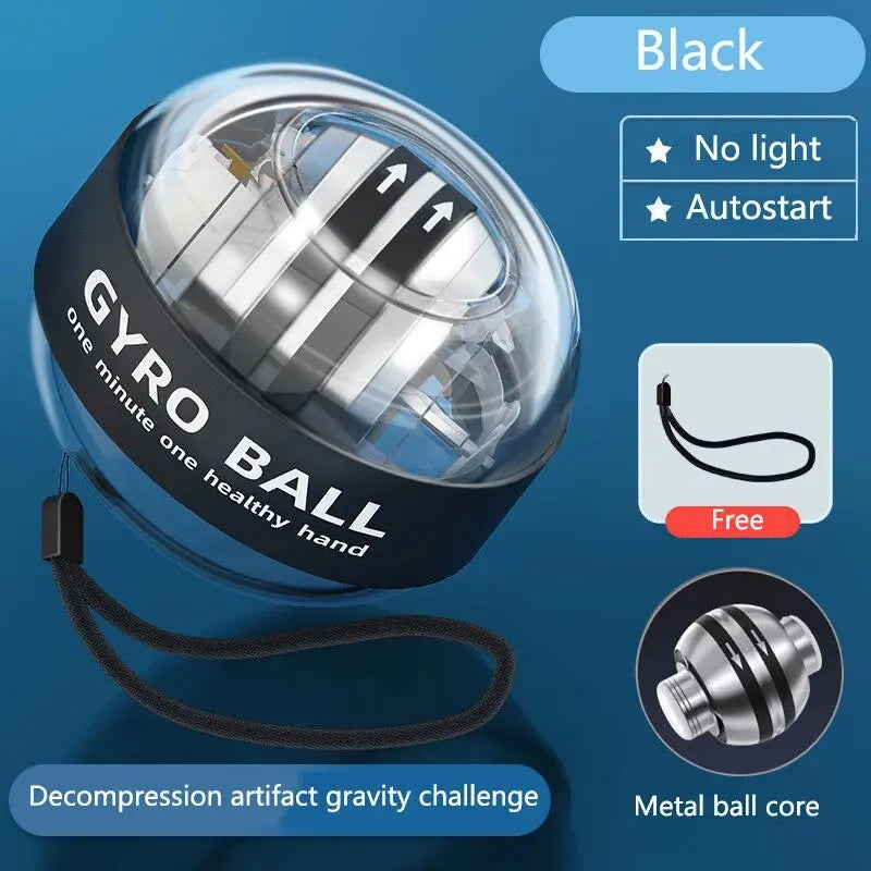Fitness Gyroscopic Powerball Muscle Trainer Black Colour Ball decompression artifact gravity challenge No light and Auto-start