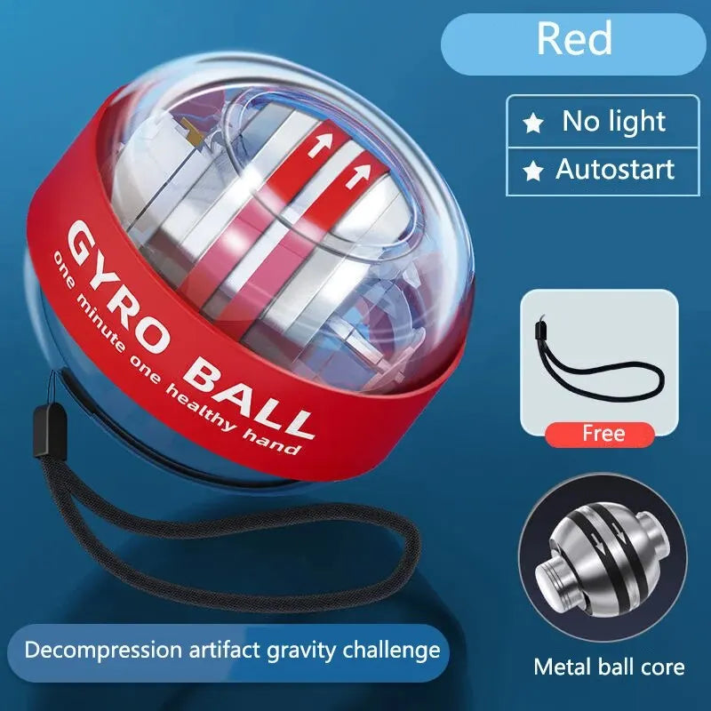 Fitness Gyroscopic Powerball Muscle Trainer Red Colour Ball decompression artifact gravity challenge No light and Auto-start