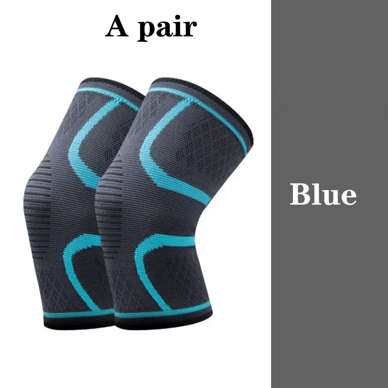 Fitness Running Knee Support Braces (2 pieces) A pair of Black-Blue Colour knee Pad shown