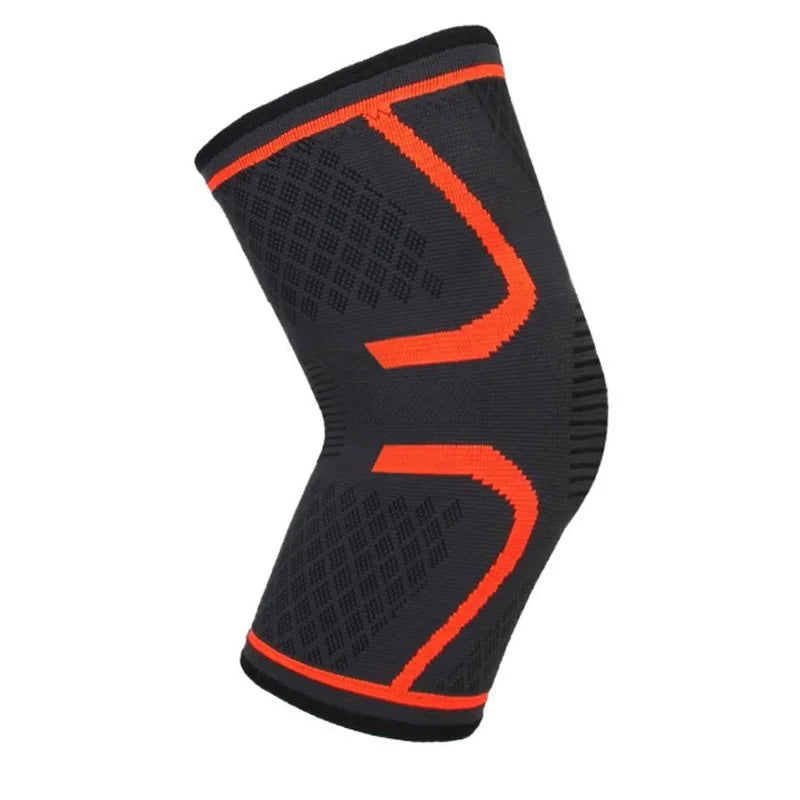 Fitness Running Knee Support Braces (2 Pieces) Black-Red Colour shown side view