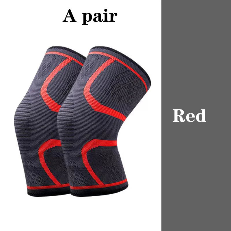 Fitness Running Knee Support Braces (2 pieces) A pair of Black-Red Colour Knee Pad shown