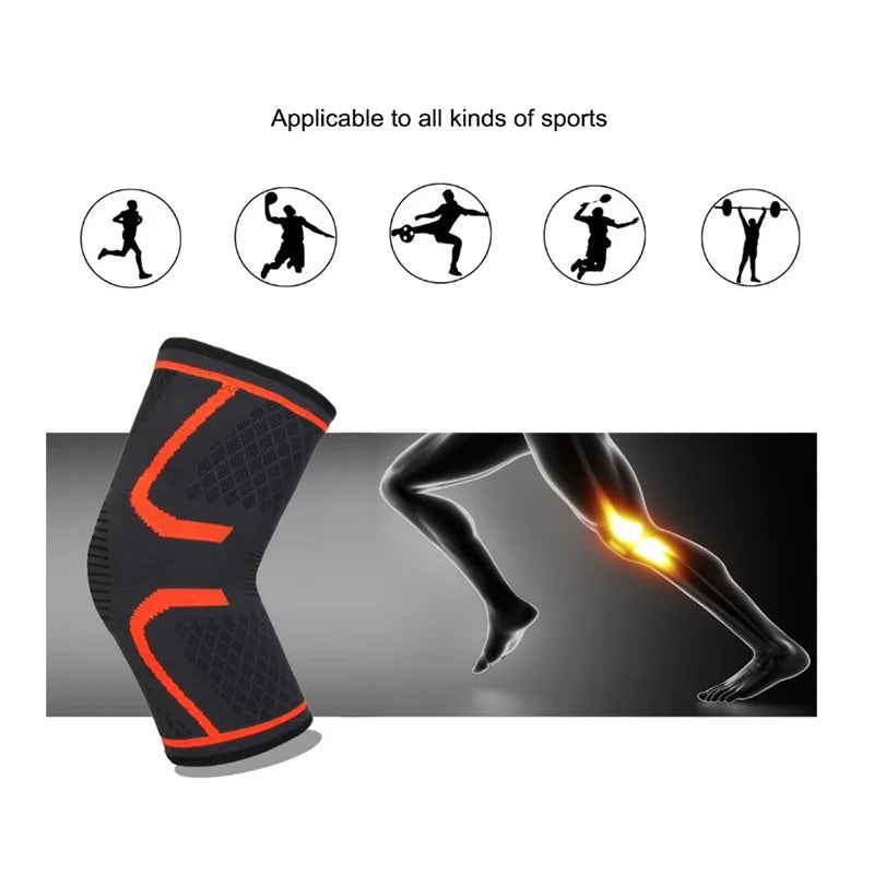 Fitness Running Knee Support Braces (2 pieces) One Black-Red Colour Knee Pad Show Applicable to all kinds of sports