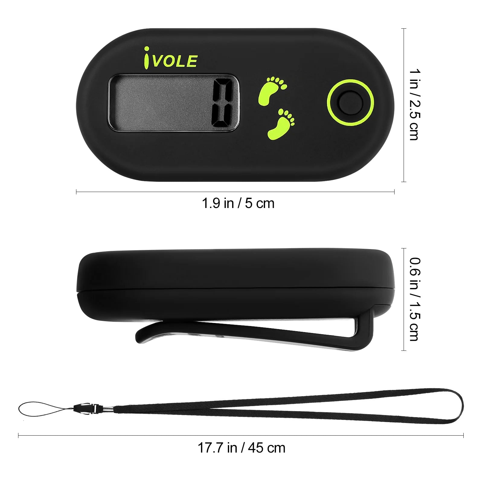 Fitness Sport Digital Portable Run Step Pedometer Sizes