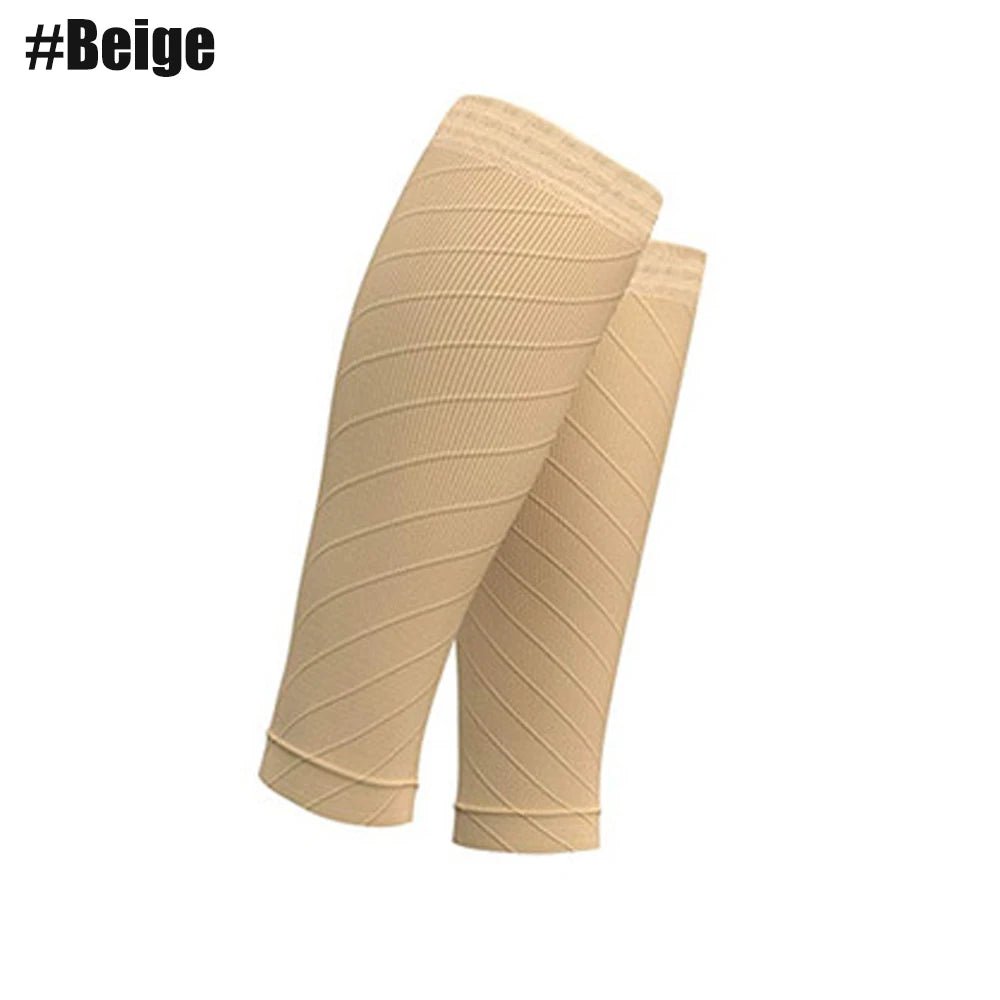 Fitness Unisex Compression Sleeves 20-30 mm Hg Running Leg Socks Beige Colour Type 3