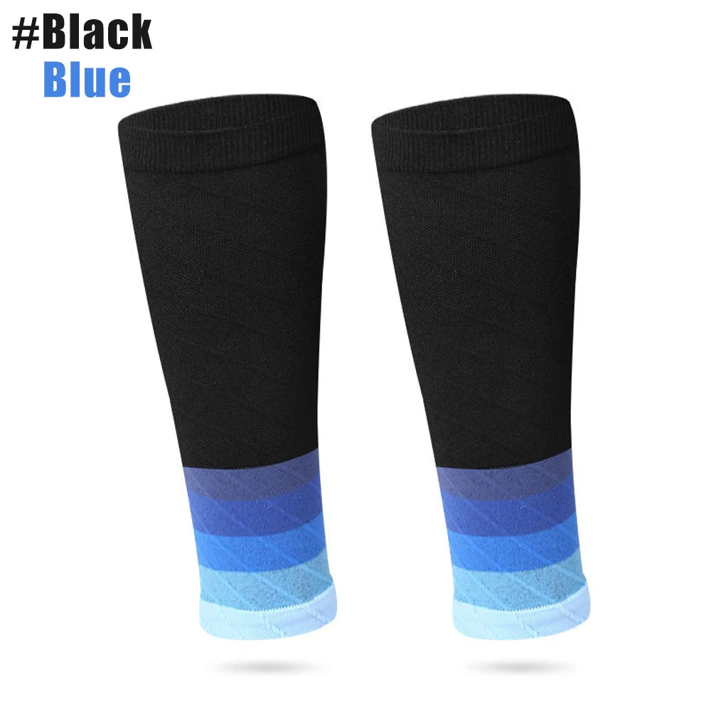 Fitness Unisex Compression Sleeves 20-30 mm Hg Running Leg Socks  Black Blue Colour
