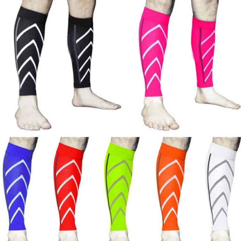 Fitness Unisex Compression Sleeves 20-30 mm Hg Running Leg Socks Black Pink Orange Blue White Yellow Colours Choose Shown