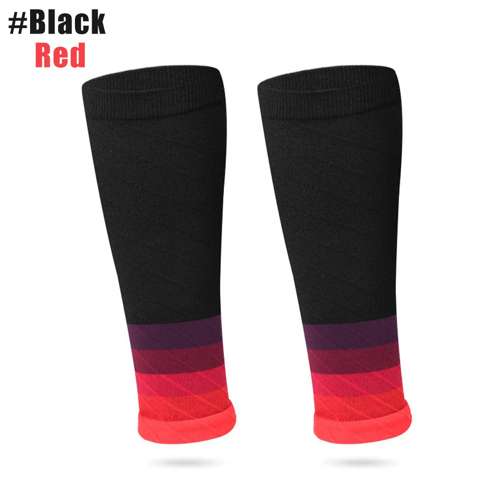 Fitness Unisex Compression Sleeves 20-30 mm Hg Running Leg Socks  Black Red Colour