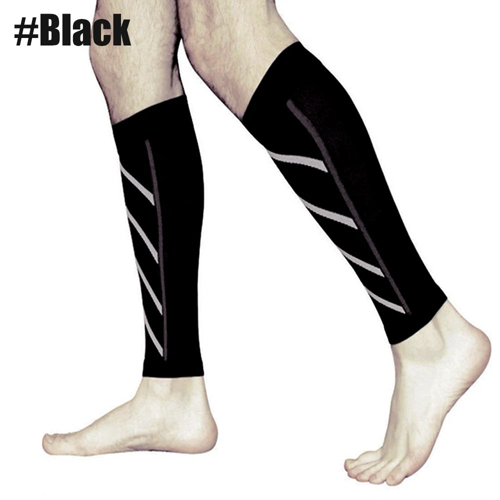 Fitness Unisex Compression Sleeves 20-30 mm Hg Running Leg Socks wear by a man Black Colour