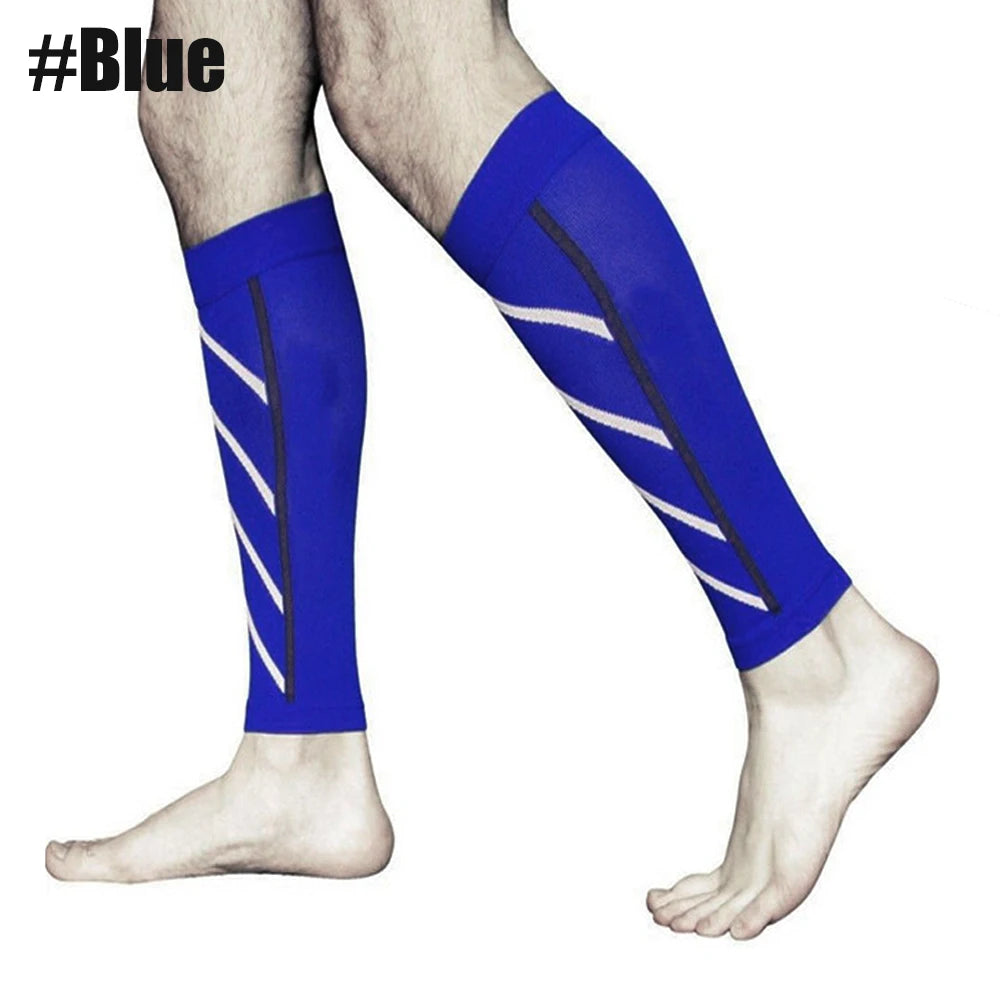 Fitness Unisex Compression Sleeves 20-30 mm Hg Running Leg Socks wear by a man Blue Colour