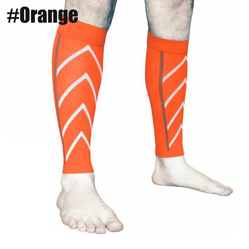 Fitness Unisex Compression Sleeves 20-30 mm Hg Running Leg Socks wear by a man Orange Colour