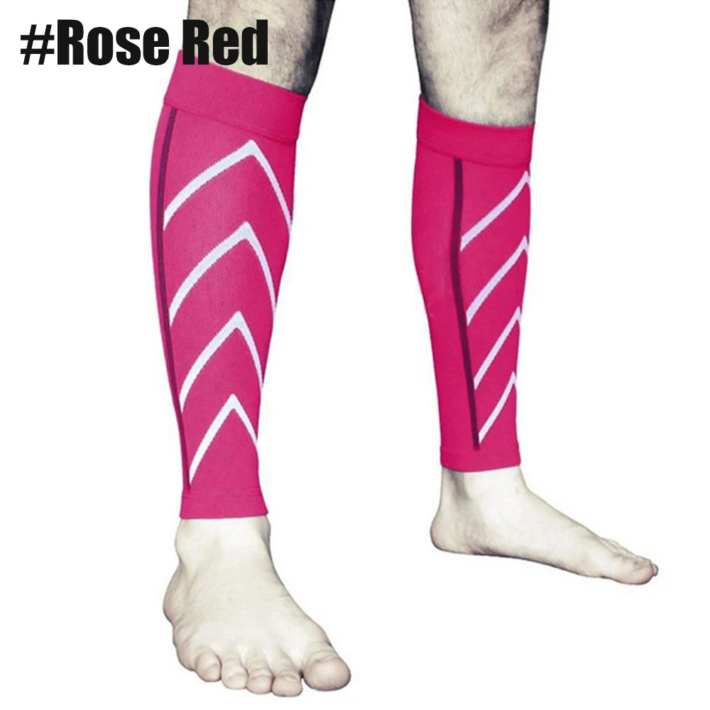 Fitness Unisex Compression Sleeves 20-30 mm Hg Running Leg Socks wear by a man Rose-red Colour