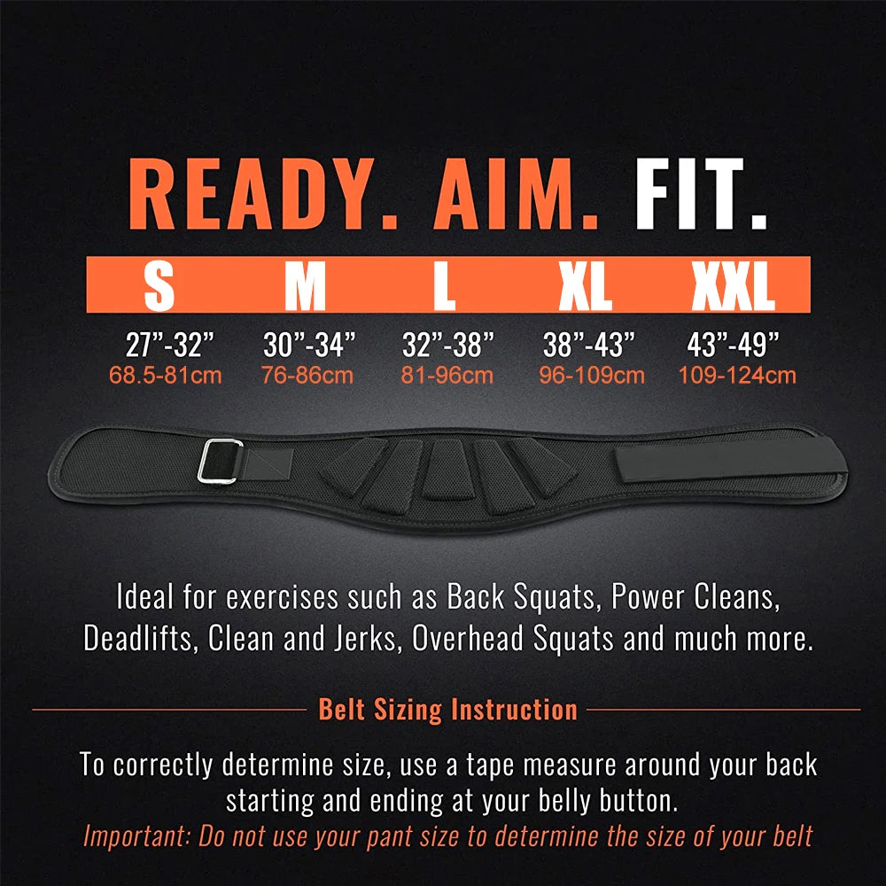 Fitness Unisex Weight Lifting Belts Choose your sizes S, M, L, X. or XXL