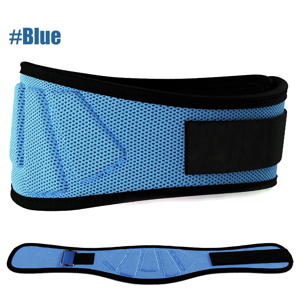 Fitness Unisex Weight Lifting Belts Self-Lock Lifting Light Blue Colour side view