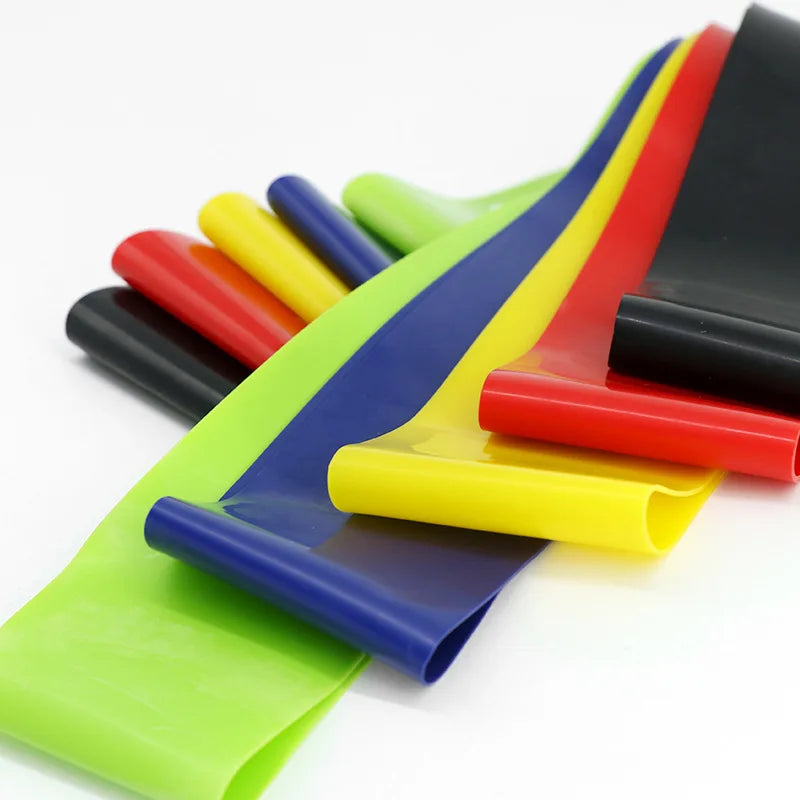 Fitness Yoga CrossFit Resistance Bands, all colour offers shown (Green, blue, yellow, red and black) 10 Piles Up