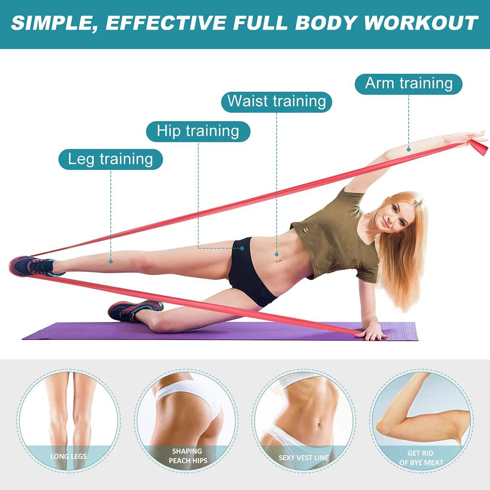 Fitness Yoga Sport Resistance Bands training home exercises Simple Effective Full Body workout Train leg, hip, waist and arm