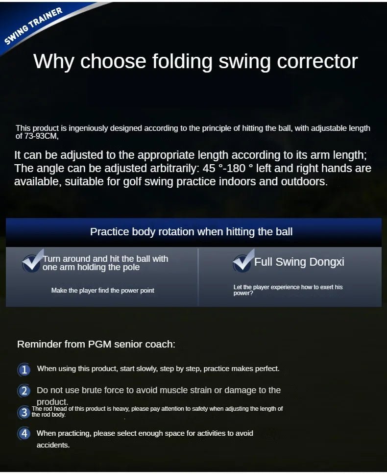 Golf Supplies & Equipment Golf Swing Trainer Adjustable Professional Grand Master Picture show Why Choose Folding Swing corrector trainer tool