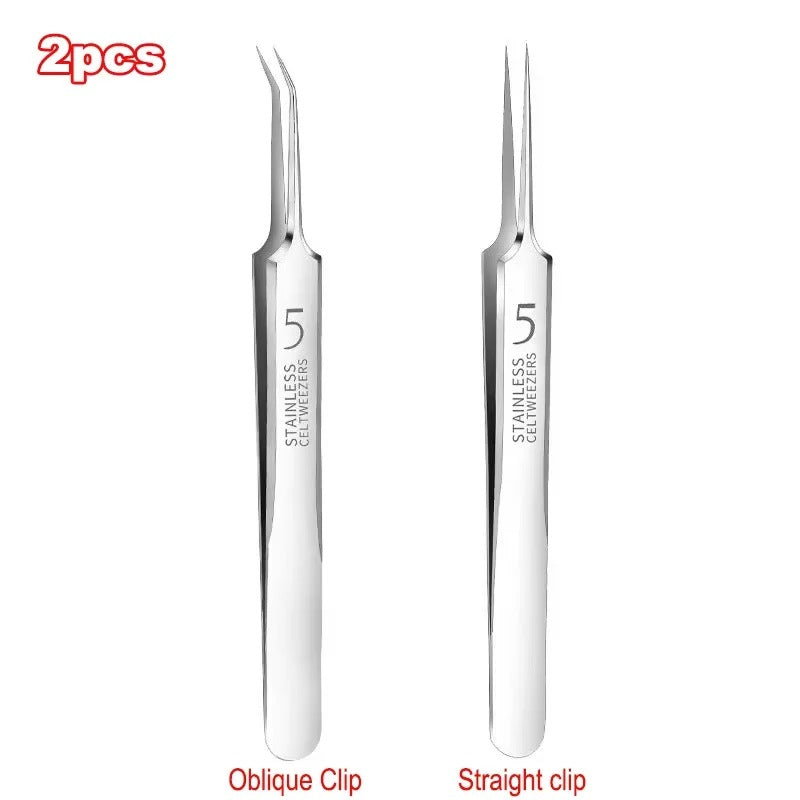 Health care products Acne Blackhead Remover Needle Stainless-Steel anti-allergic tweezers material 2 pieces set offer