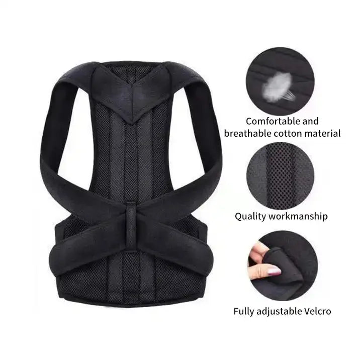 Health care products Back Posture Corrector Support Shoulder Vest details quality workmanship fully adjustable Velcro comfortable and breathable cotton material