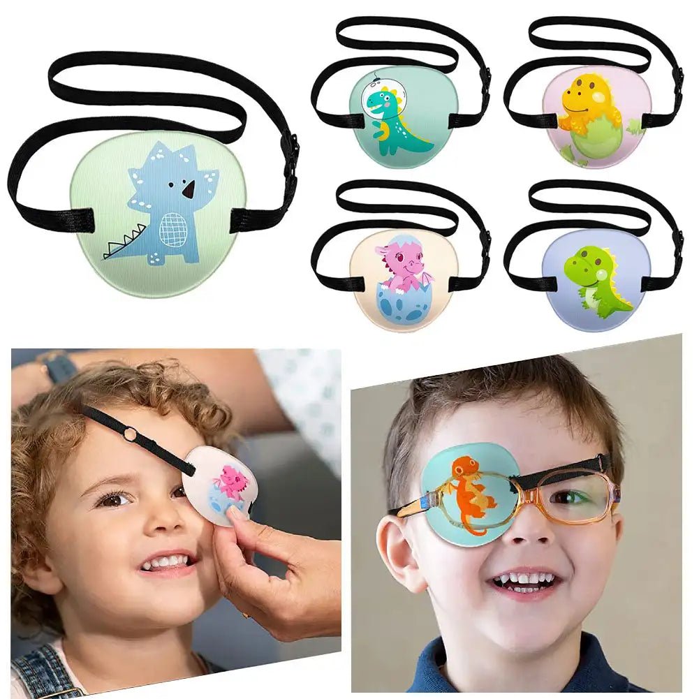 Health care products Medical Cute Children Eye Patch 6 drawing choice eye patch shown eye patch wear by two young children girl boy pictures