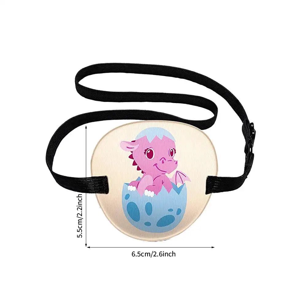 Health care products Medical Cute Children Eye Patch Cute Little Dino get out of an egg drawing on an eye patch with size shown