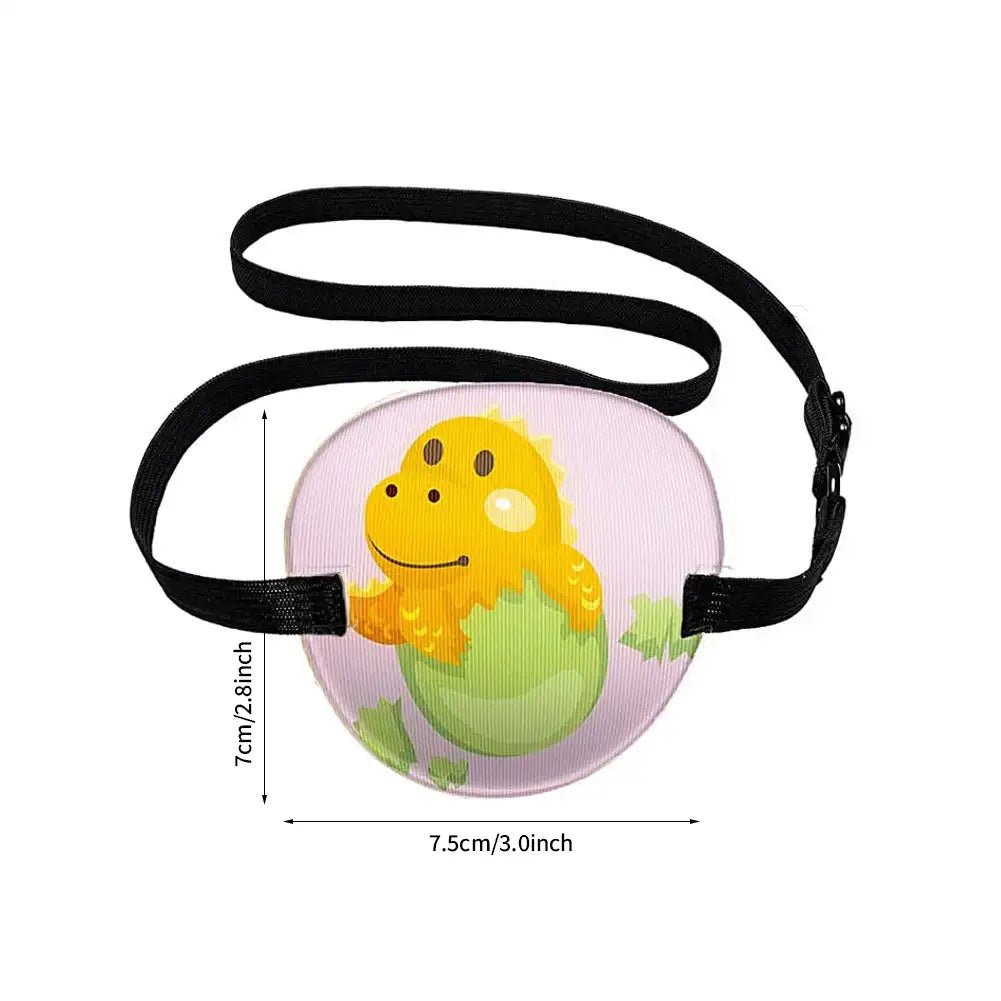 Health care products Medical Cute Children Eye Patch Cute Little Yellow Dino get out of an egg cartoon on an eye patch with size shown